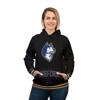 Bigfork Huskies Athletic Stripe Hoodie — Recycled Blend, Game-Day Ready