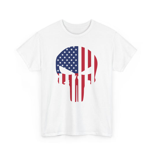 American Skull Tee - Bold Patriotism Meets Edgy Style