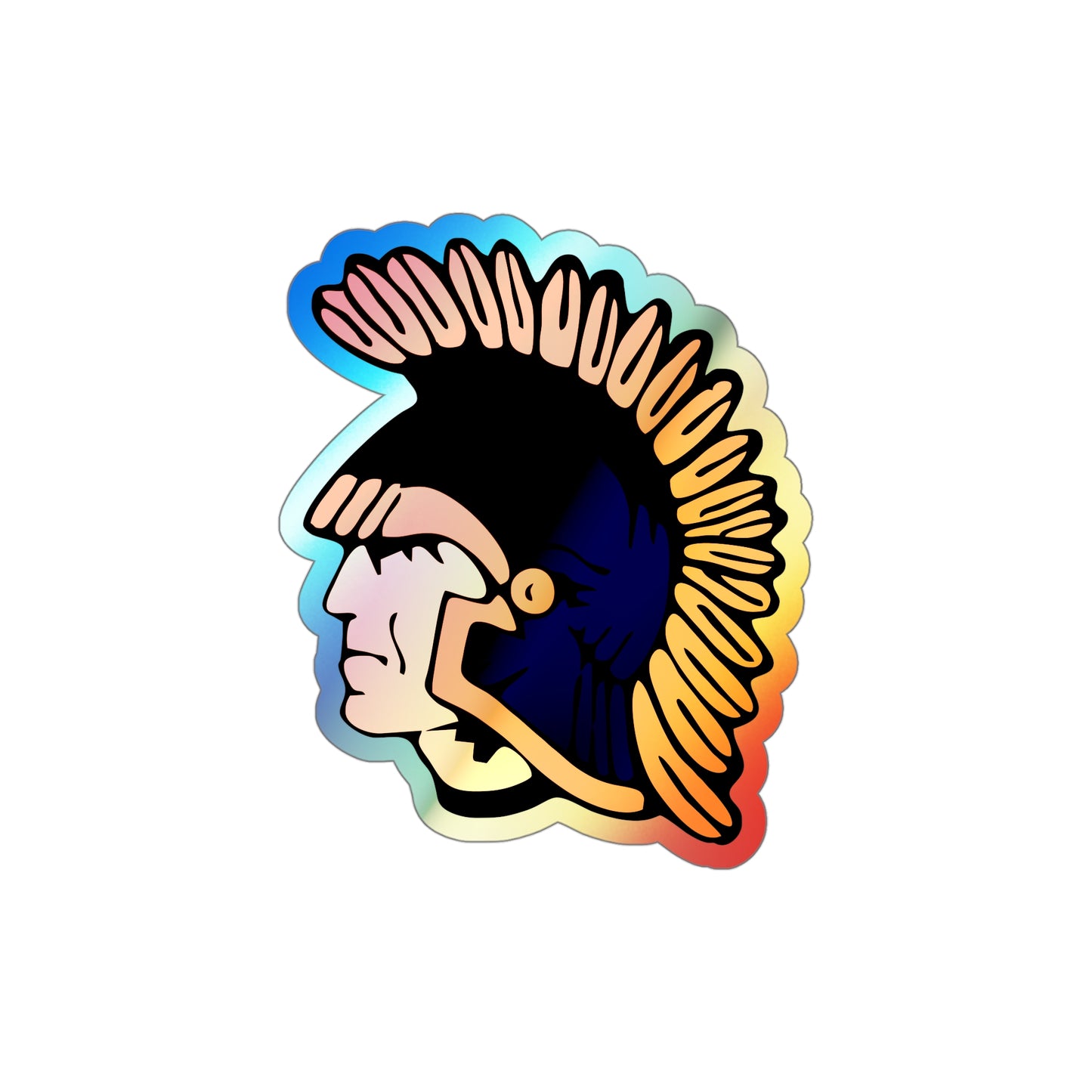 Nashwauk-Keewatin Spartan Logo Holographic Die-Cut Sticker