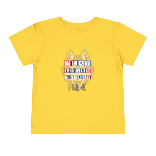 Bigfork Huskies – Play. Learn. Repeat. Pre-K Toddler Tee