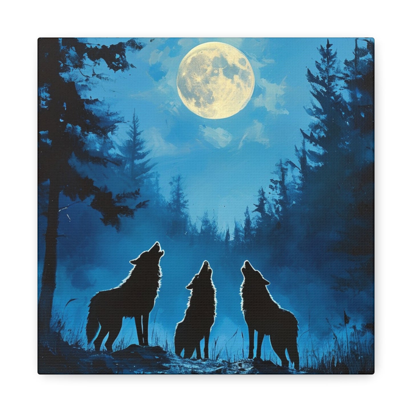 Midnight Serenade: Wolves Howling at the Full Moon