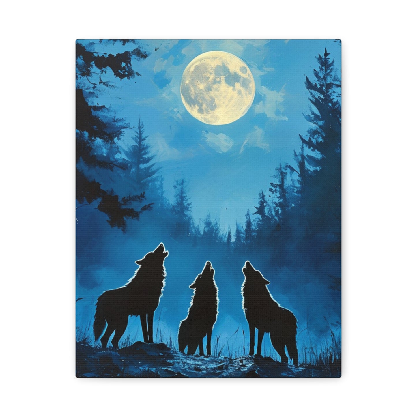 Midnight Serenade: Wolves Howling at the Full Moon