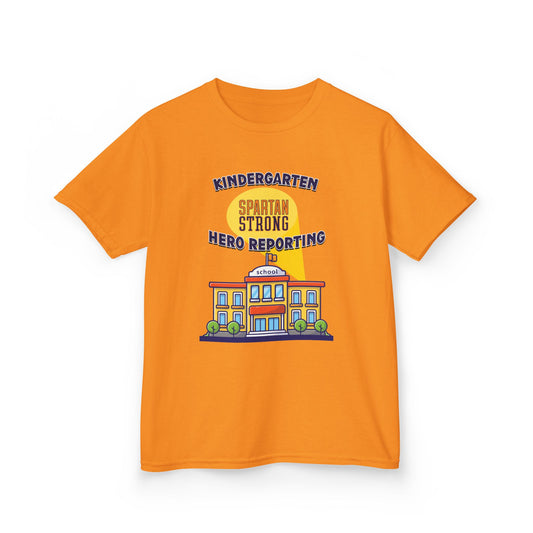 Kindergarten: Spartan Strong, Hero Reporting – NK Spartans Kids Tee