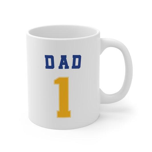 Bigfork Huskies Ceramic Mug — Custom Back (“DAD #1” or Your Text)