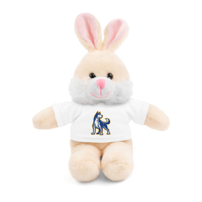 Huggable Huskies – 8" Plush Buddies w/ Logo Tee (Pick Your Animal + Tee Color)