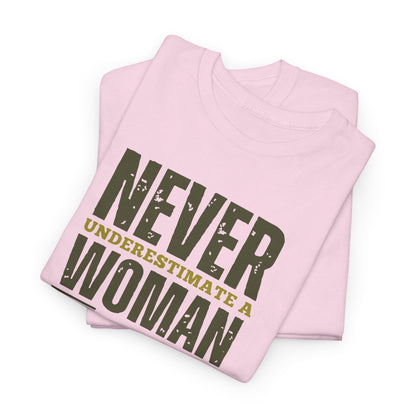 Never Underestimate a Woman with a DD-214 Tee – Bold, Fierce, and Veteran Strong