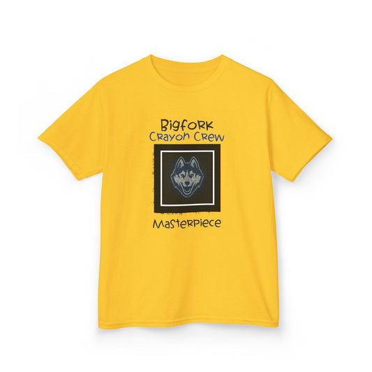 Bigfork Crayon Crew Masterpiece Kids Tee – Scribble Loud, Huskies!