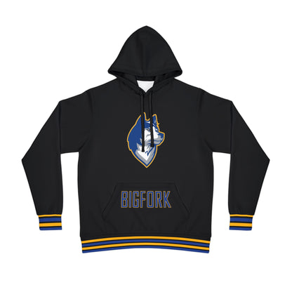 Bigfork Huskies Athletic Stripe Hoodie — Recycled Blend, Game-Day Ready