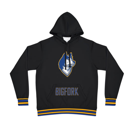 Bigfork Huskies Athletic Stripe Hoodie — Recycled Blend, Game-Day Ready