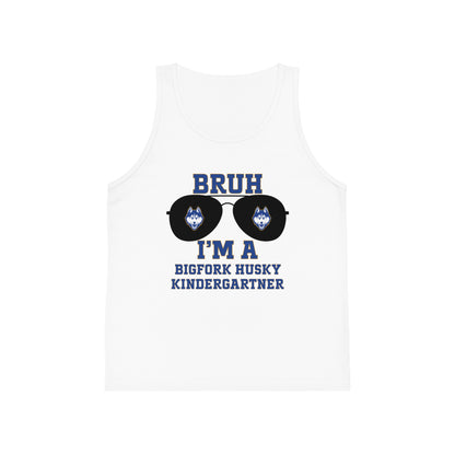 BRUH I’m a Bigfork Husky Kindergartner – Neon Blue Tank Top