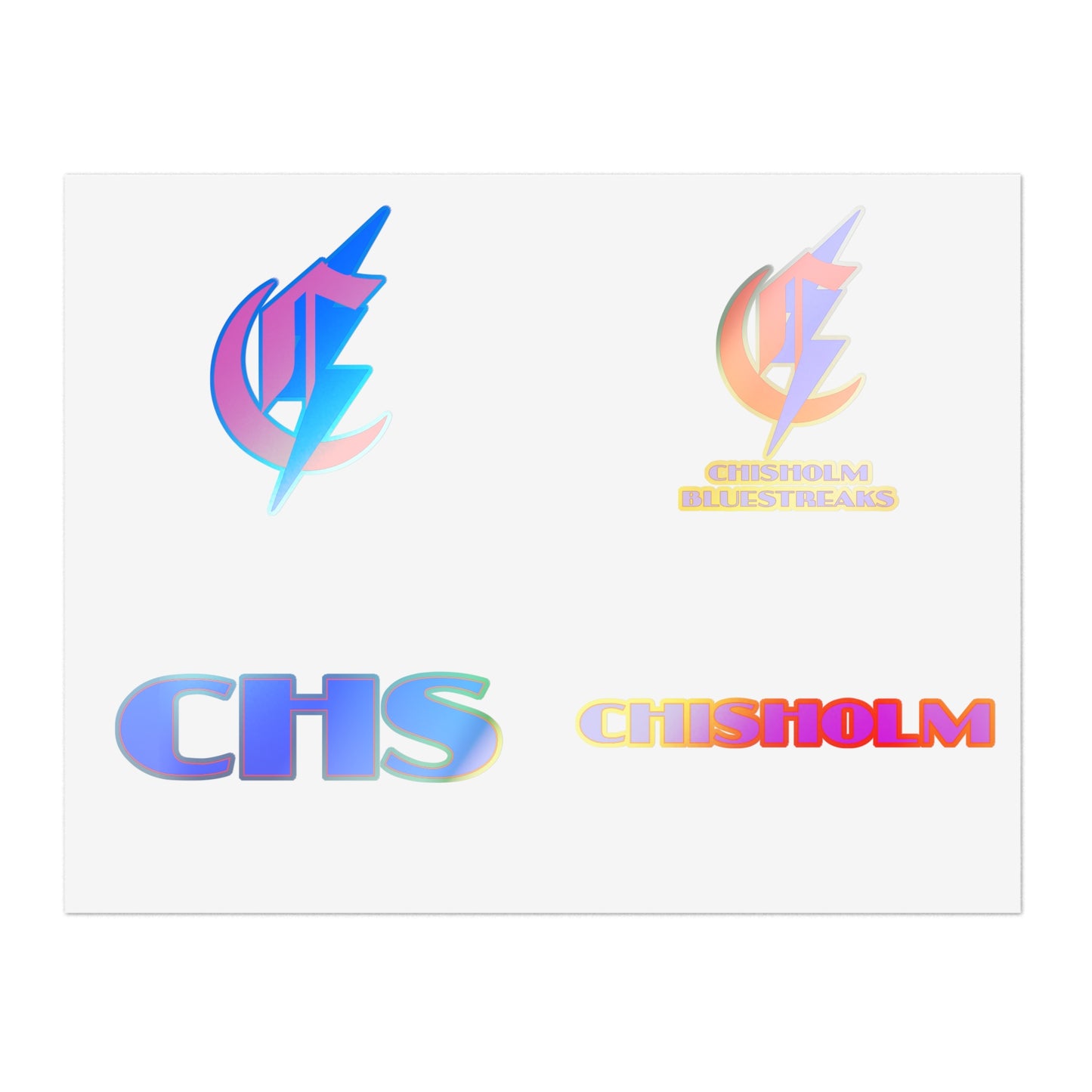 Chisholm High School Bluestreaks Vinyl Sticker Set