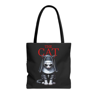 Nun Cat Tote Bag – Purrfectly Spooky Horror-Inspired Design