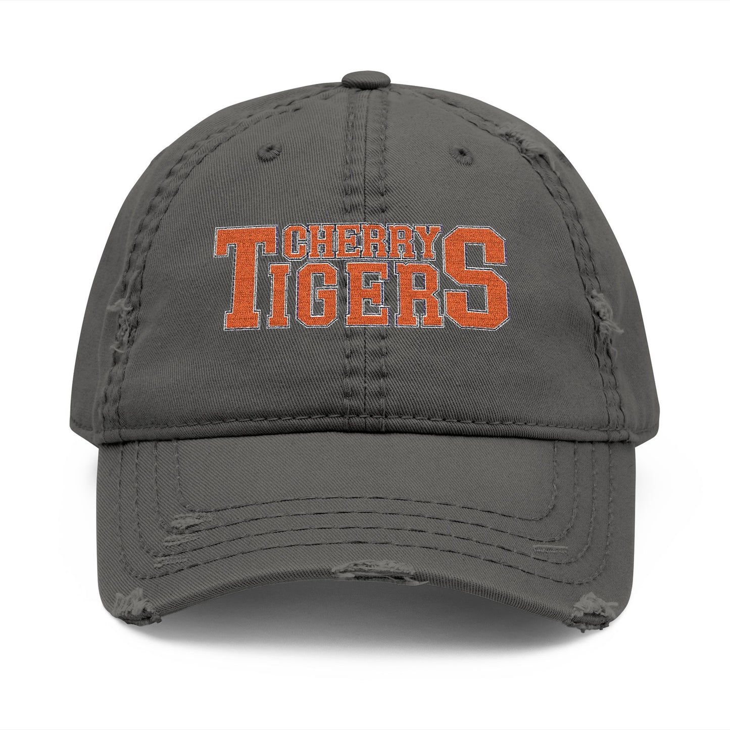 Cherry Tigers Distressed Dad Hat – Battle-Tested Style, Built for Legends 🧢🐅