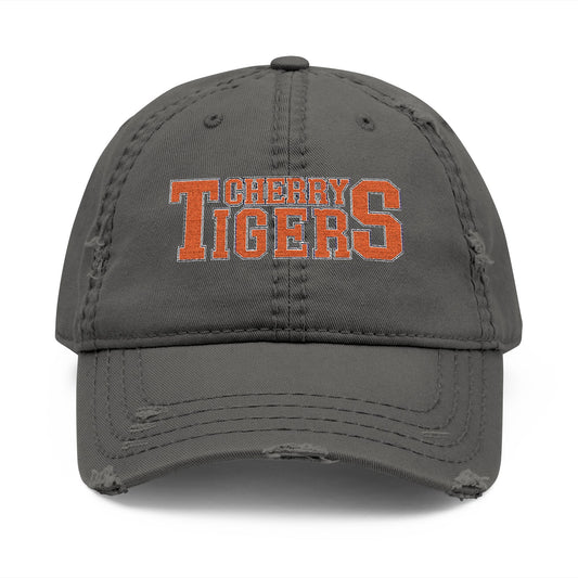 Cherry Tigers Distressed Dad Hat – Battle-Tested Style, Built for Legends 🧢🐅