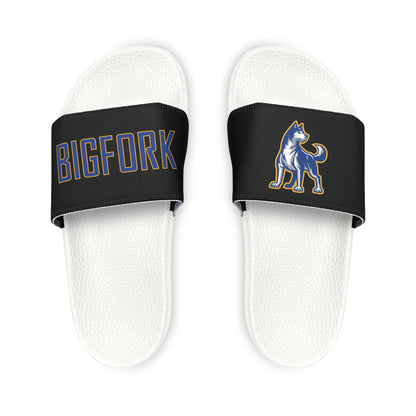 Bigfork Huskies Men’s Slide Sandals — Removable Straps (Black or White Outsole)