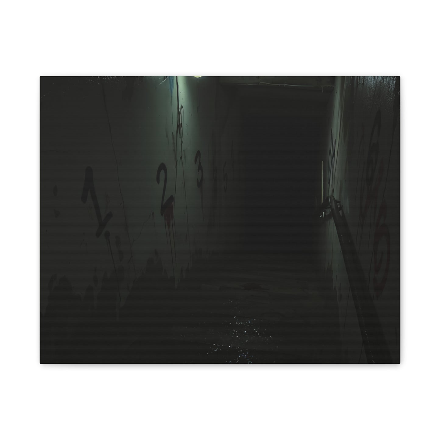Count Your Steps, Not Your Regrets – Haunted Stairwell Canvas