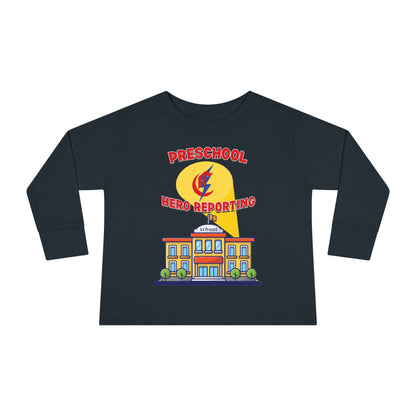 Preschool: Hero Reporting for Duty – Chisholm Bluestreaks Toddler Long Sleeve Tee