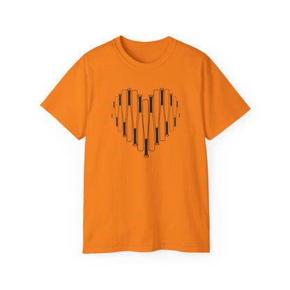 Cherry Baseball/Softball Heart Bat Tee