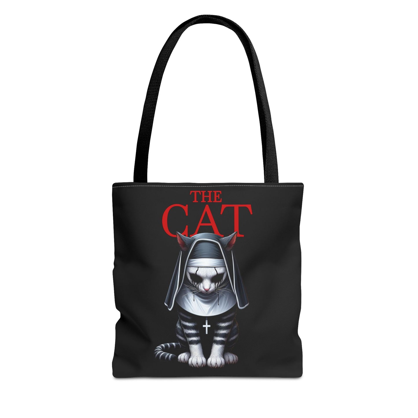 Nun Cat Tote Bag – Purrfectly Spooky Horror-Inspired Design