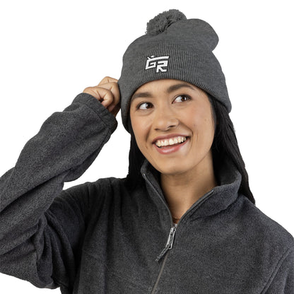 Pom-Pom Beanie (Hockey Spirit Embroidered Cap)
