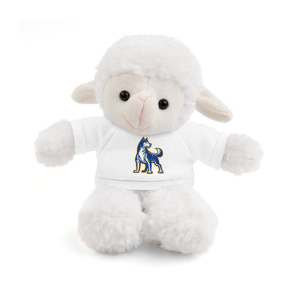 Huggable Huskies – 8" Plush Buddies w/ Logo Tee (Pick Your Animal + Tee Color)