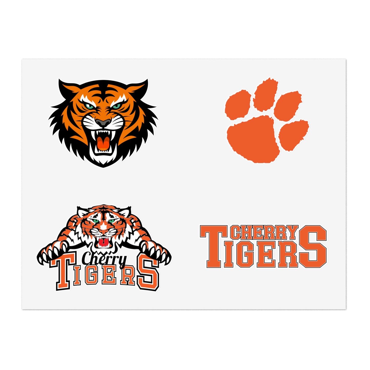 Cherry High School Tigers Sticker Sheet