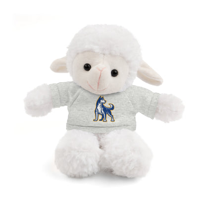 Huggable Huskies – 8" Plush Buddies w/ Logo Tee (Pick Your Animal + Tee Color)