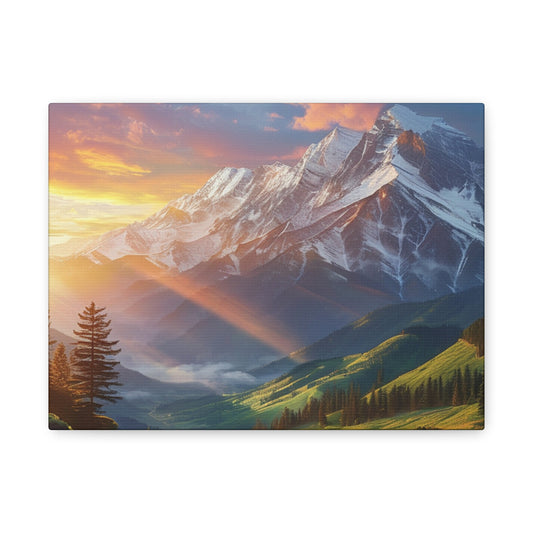 Mountain Valley Sunrise Canvas Print