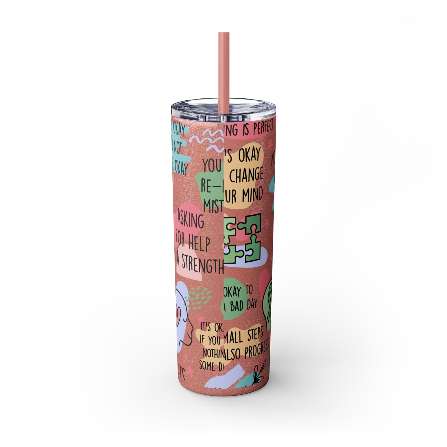 Mental Health Matters 20oz Skinny Tumbler – Self Care Cup