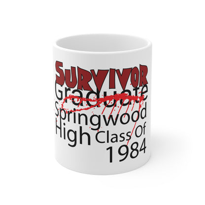 Springwood High Class of 1984 Survivor Mug – Horror Fan Coffee Cup