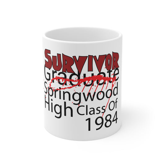 Springwood High Class of 1984 Survivor Mug – Horror Fan Coffee Cup
