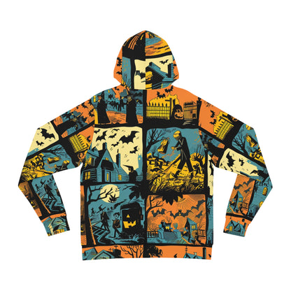 Halloween Comic Frenzy Hoodie – All-Over Print Spooktacular Design