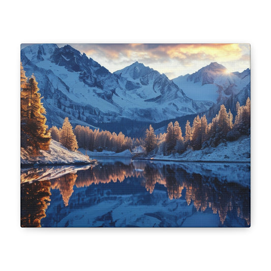 Mountain Sunrise River Canvas