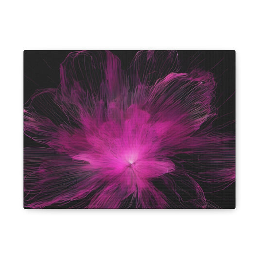 Bright Pink Ink Punk Flower Canvas Art