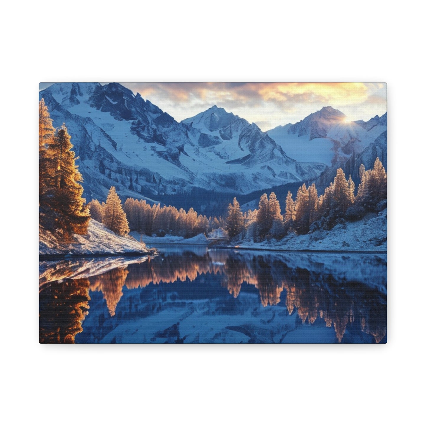 Mountain Sunrise River Canvas