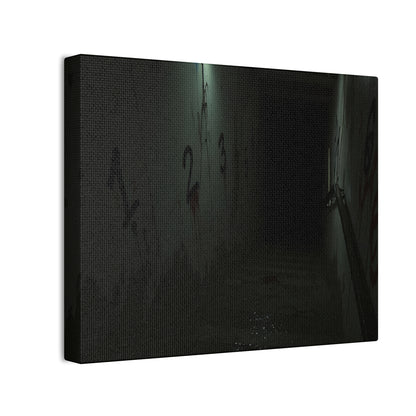 Count Your Steps, Not Your Regrets – Haunted Stairwell Canvas
