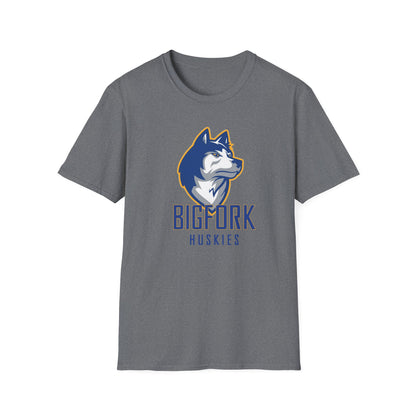 Bigfork Huskies Soft-Style Tee — Custom Back (“MOM #1” or Your Text)