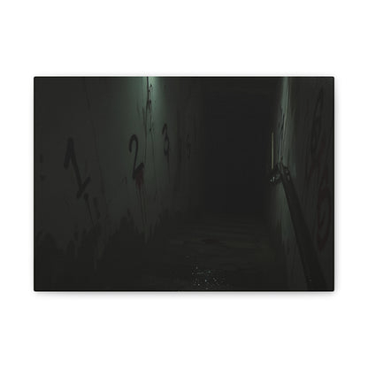 Count Your Steps, Not Your Regrets – Haunted Stairwell Canvas