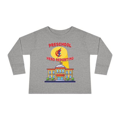 Preschool: Hero Reporting for Duty – Chisholm Bluestreaks Toddler Long Sleeve Tee