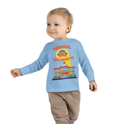 Preschool: Hero Reporting for Duty – Cherry Tigers Toddler Long Sleeve Tee