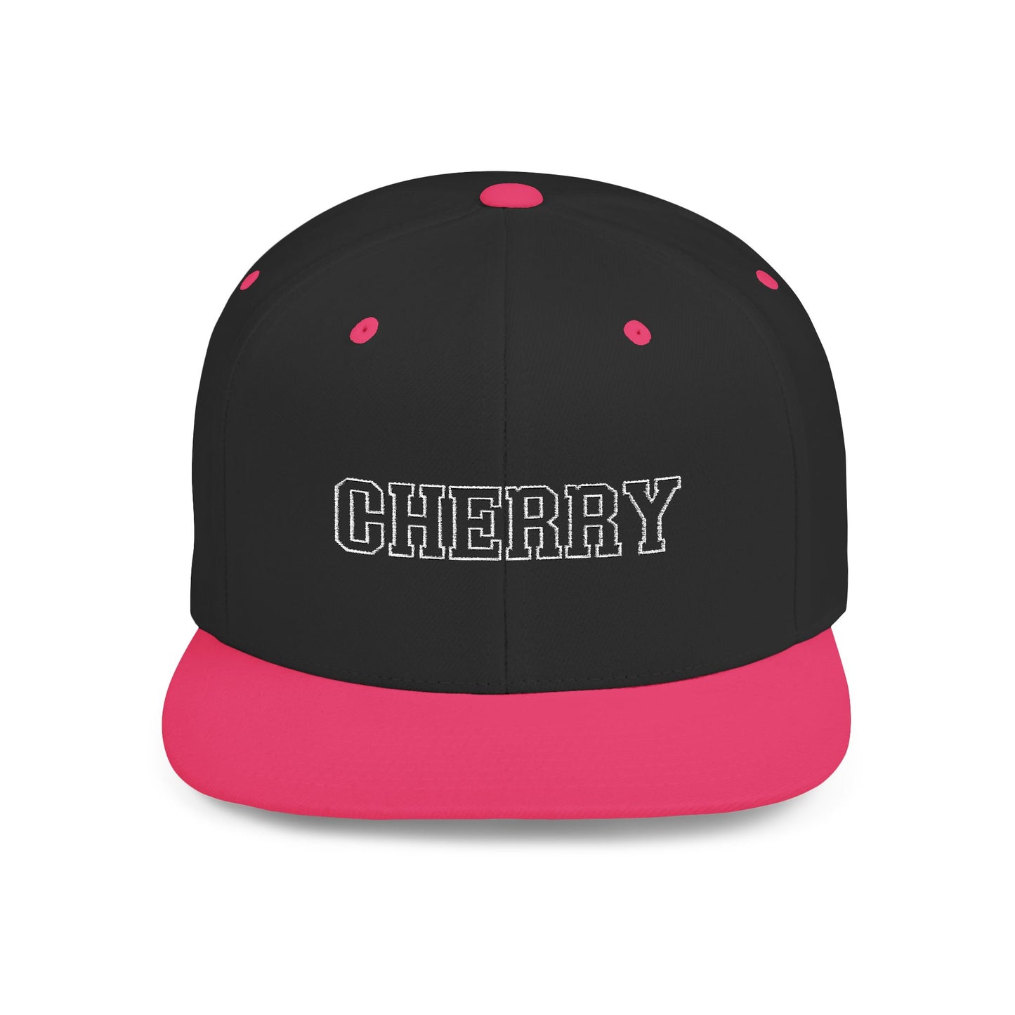 Cherry Flat Bill Snapback – Blend In? Never. 🍒🎯