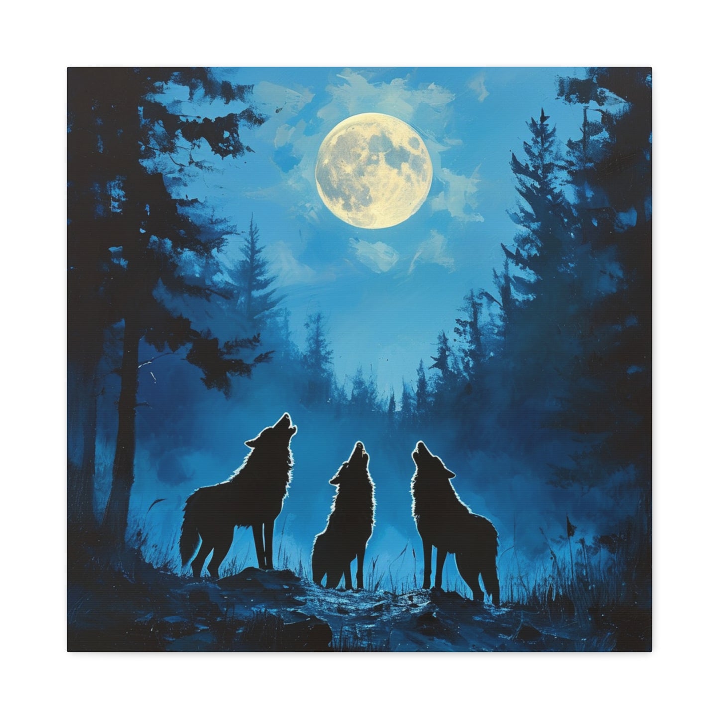 Midnight Serenade: Wolves Howling at the Full Moon