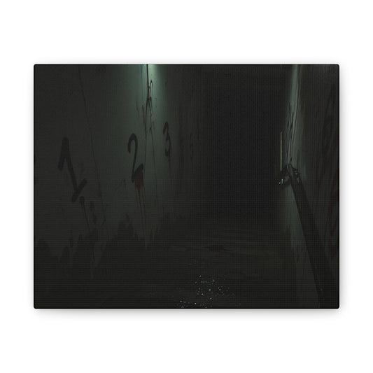 Count Your Steps, Not Your Regrets – Haunted Stairwell Canvas