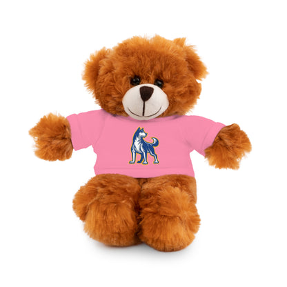 Huggable Huskies – 8" Plush Buddies w/ Logo Tee (Pick Your Animal + Tee Color)
