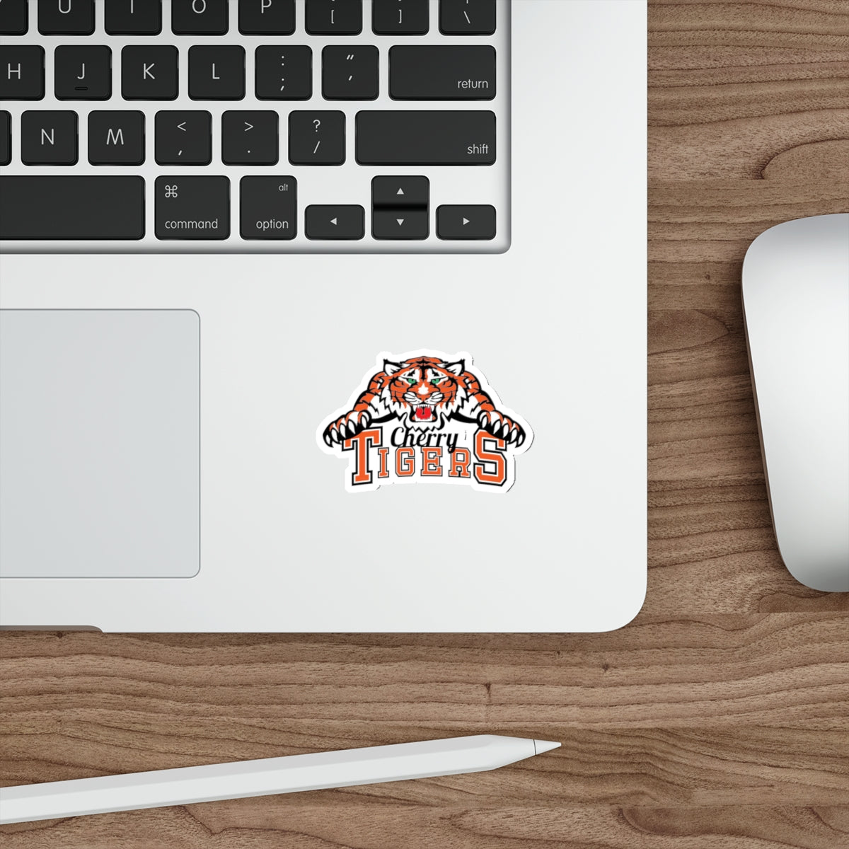 Cherry School Tigers Transparent Sticker – Classic Logo Design