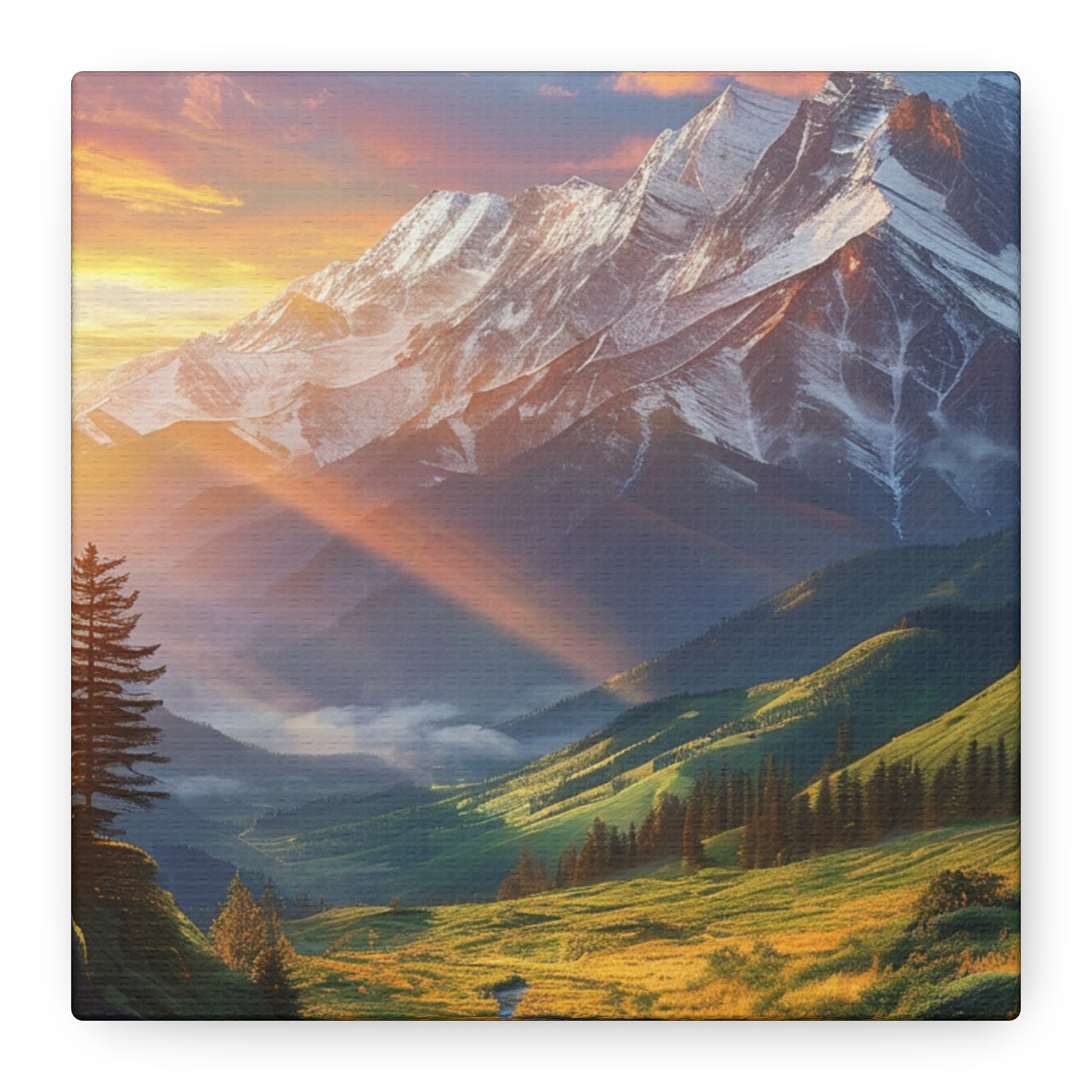 Mountain Valley Sunrise Canvas Print