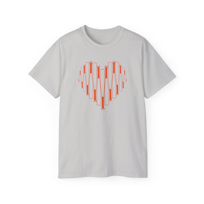 Cherry Baseball/Softball Heart Bat Tee