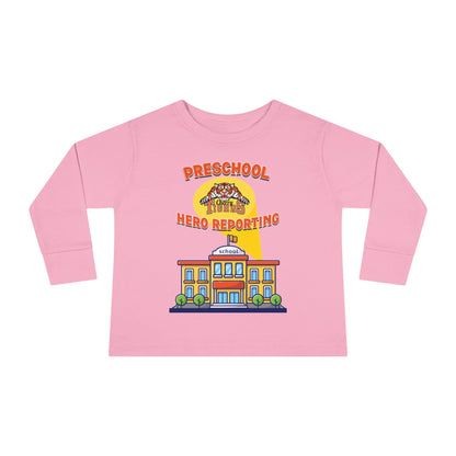 Preschool: Hero Reporting for Duty – Cherry Tigers Toddler Long Sleeve Tee