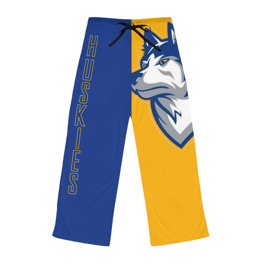 Bigfork Huskies Women’s Two-Tone PJ Pants — Lounge Howl in Blue & Gold