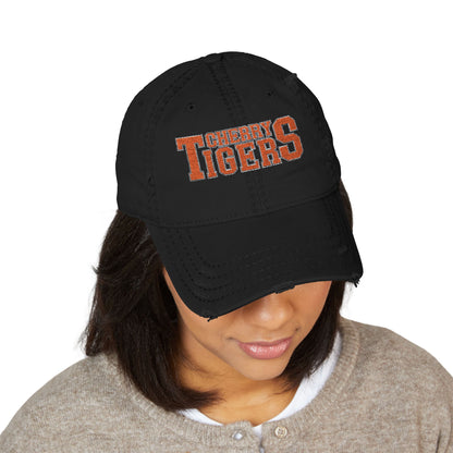 Cherry Tigers Distressed Dad Hat – Battle-Tested Style, Built for Legends 🧢🐅